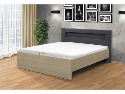 Bett Meadow NEW mit LED Beleuchtung und MOT Öffnung des Stauraums, Akazie