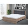 Bett Markéta mit mechanischer Öffnung des Stauraums grau, Eiche dunkel sonoma