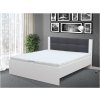 Bett Markéta mit mechanischer Öffnung des Stauraums grau, weiß