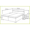 Genaue Abmessungen des Doppelbetts Lora