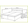 Genaue Abmessungen des Doppelbetts Lora