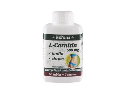 MedPharma L-Carnitin 500 mg + inulín + chróm, 67 tabliet