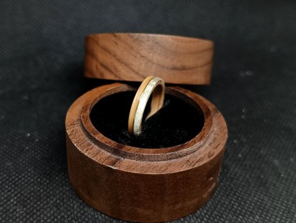 Dřevěný prsten Slim Deer Line