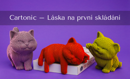 3D kartonové sochy Cartonic – kočky, psi a Italian Brainrot.
