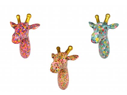 Keramická dekorace na zeď žirafa "Maddy" – sada 3 designů