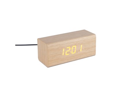 Digitální budík Timber, dřevěný vzhled, teploměr a 3 alarmy, Balvi