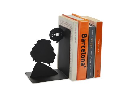 Zarážka na knihy Einstein, kovová, černá, Balvi