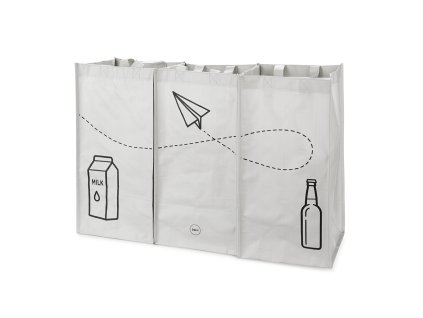 Sada recyklačních tašek Tidy Trash, šedá, 3 ks, Balvi