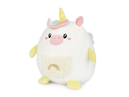 Polštář Unicorn, bílý jednorožec s kapsou, Balvi