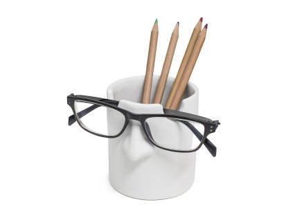Stojánek na tužky a brýle Mr Tidy, bílý, keramika, Balvi