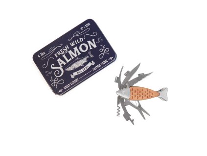 Multifunkční nůž – Conserverie Salmon v kovové krabičce, Balvi