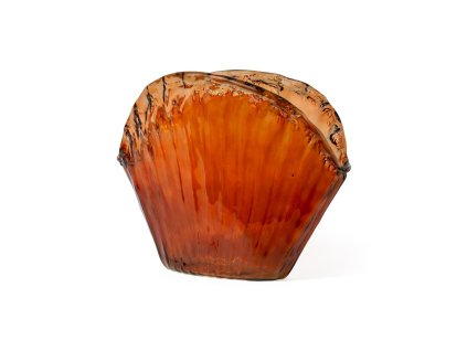 Skleněná váza Amber Vitro Shell 37,5 × 17,5 × 30 cm, Mercury