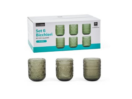 Sada 6 sklenic na vodu Grey 250 ml 7,5 × 9,5 cm, Mercury