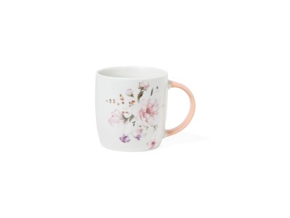 Růžový porcelánový hrnek Flower 380 ml 8,8 × 9,2 cm, Mercury