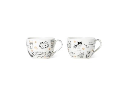 Porcelánový hrnek 490 ml kočky a psi, mix 2 designů, Mercury