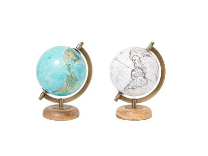 Dekorativní glóbus s dřevěným podstavcem 22,5 cm, mix map, Mercury