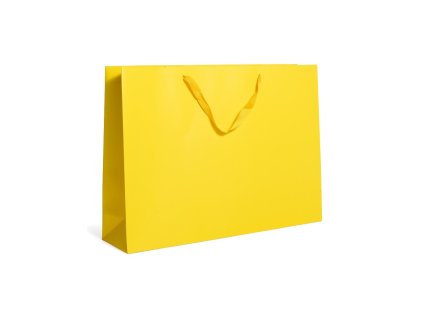 Papírová taška žlutá 210 g s háčkem 44,5 × 10,5 × 32 cm, Mercury