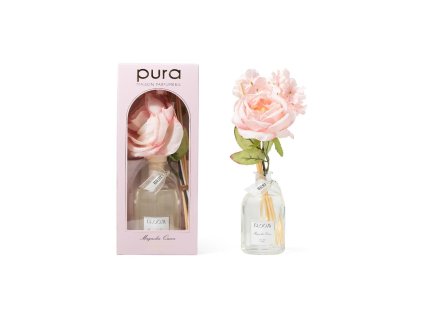 Aroma difuzér s květy 250 ml růžový, vůně Magnolia Queen, PURA