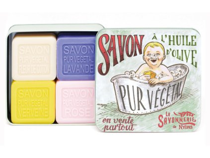 Sada mýdel 4×100 g v plechové dóze – Koupel miminka