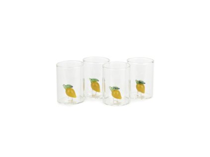 Sada panáků Lemon 4 ks, žlutá, Balvi