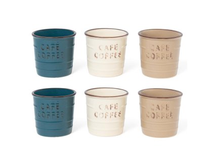 Sada 6 keramických šálků na kávu Bistrot 100 ml, mix barev, Mercury