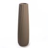 Keramická váza šedobéžová rýhovaná 16 × 60 cm, Mercury