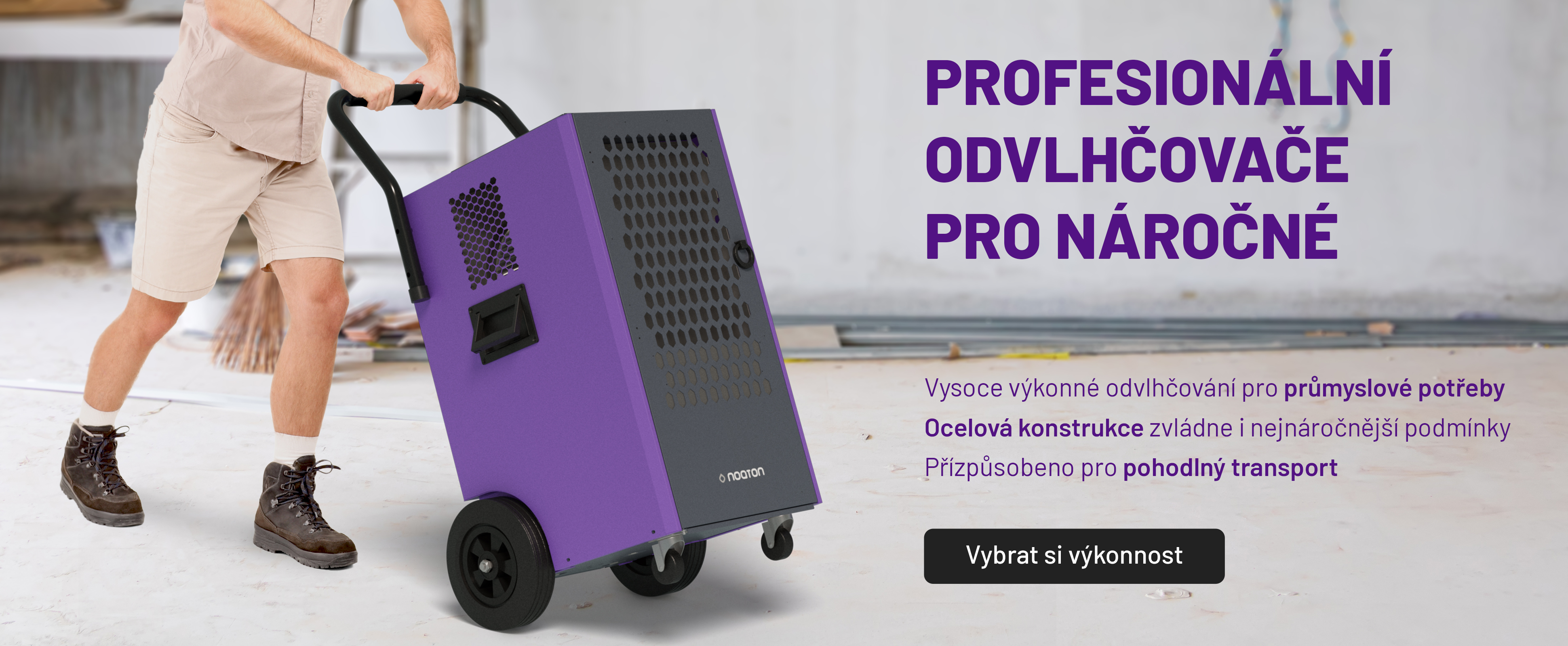 Profesionální odvlhčovače vzduchu - vysoký výkon pro průmyslové potřeby, ocelová konstrukce, co vydrží vše, přizpůsobeno pro pohodlný transport