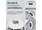 Stropní ventilátor se světlem 11056BR Vega, černá - snadná instalace