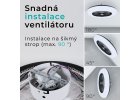 Stropní ventilátor se světlem, Callisto, černá - Snadná instalace ventilátoru