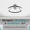 Stropní ventilátor Noaton 16050B Atria, černá - ventilátor a osvětlení v jednom