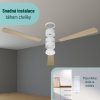 Noaton 15132WL Zoya, světle hnědá, stropní ventilátor se světlem - instalace