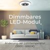 Deckenventilator mit Licht 11056BR Vega, schwarz