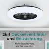 Deckenventilator mit Licht, Callisto, schwarz - 2V1 Deckenventilator mit Beleuchtung