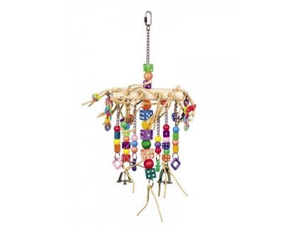 Hračka pre papagáje a vtáky so zvončekmi 41x22cm