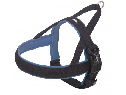 Nórsky neoprénový postroj pre psy s rýchlym obliekaním Nobby Mesh Preno L-XL v modrej farbe