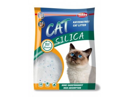 Takmer bezprašná silikátová podstielka pre mačky s výbornou pachovou absorbciou Nobby Cat Silica 16l