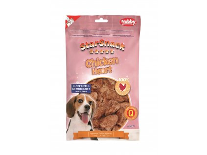 Kvalitná kuracia maškrta pre psov sušená mrazom Nobby Freeze Dried Chicken Heart 40g