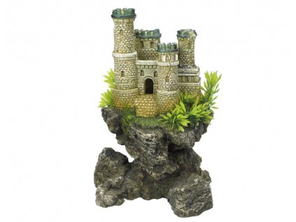 Kvalitná dekorácia do všetkých typov akvárií Nobby Castle - hrad s rastlinami 12,5x10,5x19cm