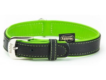 Mäkký obojok pre psov z jemnej hovädzej kože pre psov Nobby Pacific L-XL 60cm zelená