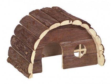 Oblý drevený domček pre králiky a hlodavce Nobby Samy L 35x20x23cm