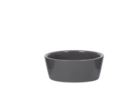 Jednofarebná keramická miska s rozšíreným okrajom pre psov a mačky Nobby Hermos S 0,5l tmavosivá