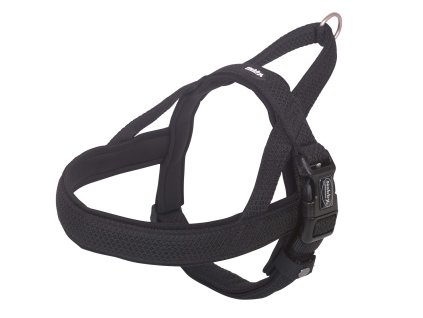 Nórsky neoprénový postroj pre psy s rýchlym obliekaním Nobby Mesh Preno L v čiernej farbe