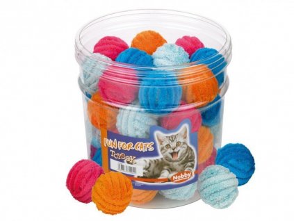 Zábavné malé plyšové loptičky pre mačky Nobby ToyBox Cat v balení 40ks