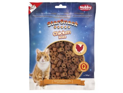 Prírodná pochúťka z kuracieho mäsa pre mačky Nobby StarSnack Chicken Rolls 180g