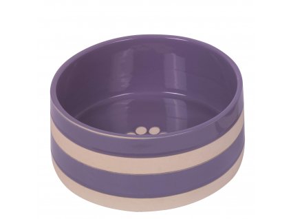 Keramická miska pre psov a mačky s motívom labky Nobby Strio XL 2l fialová/krémová