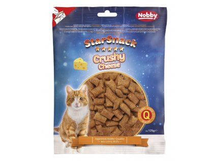 Chrumkavá pochúťka pre mačky s krémovým plnením a taurínom Nobby Crushy Cheese 125g