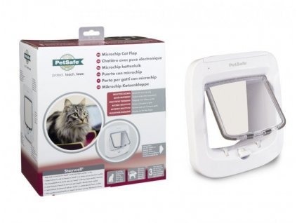 Priechodové dvierka pre začipované mačky do 8kg Pet Stafe Staywell Microchip Pet Flap biela