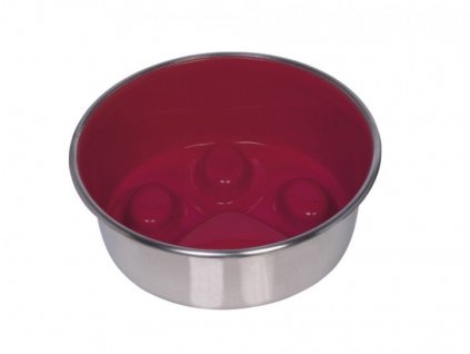 Protihltacia miska pre psy a mačky na pomalé jedenie krmiva Nobby Paw v červenej farbe 820ml