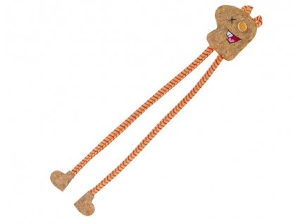 Vtipná korková tvár s dlhými textilnými nohami pre mačky s catnipom Nobby o dĺžke 39,5cm oranžová