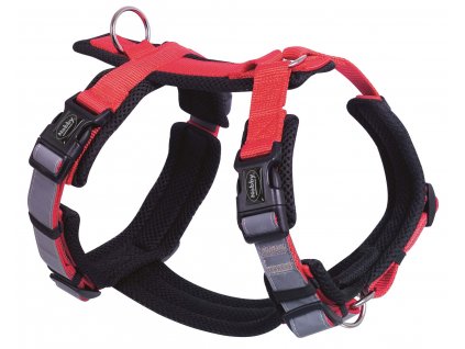 Hrubý vystužený postroj pre psy z pevnej nylonovej tkaniny Nobby Daily Walk Comfort L červený
